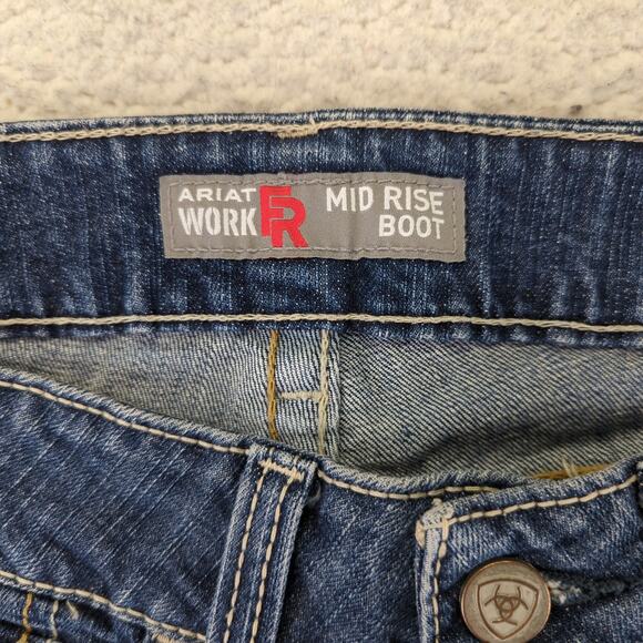 Ariat FR Work Cat2 Mid-rise Boot Cut Jeans Womens 29S 10016176 Flame Resistant - Picture 7 of 9